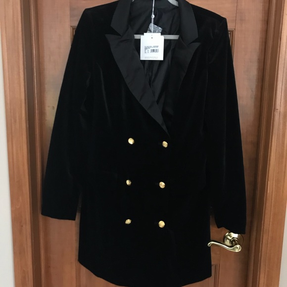 black velvet tuxedo dress